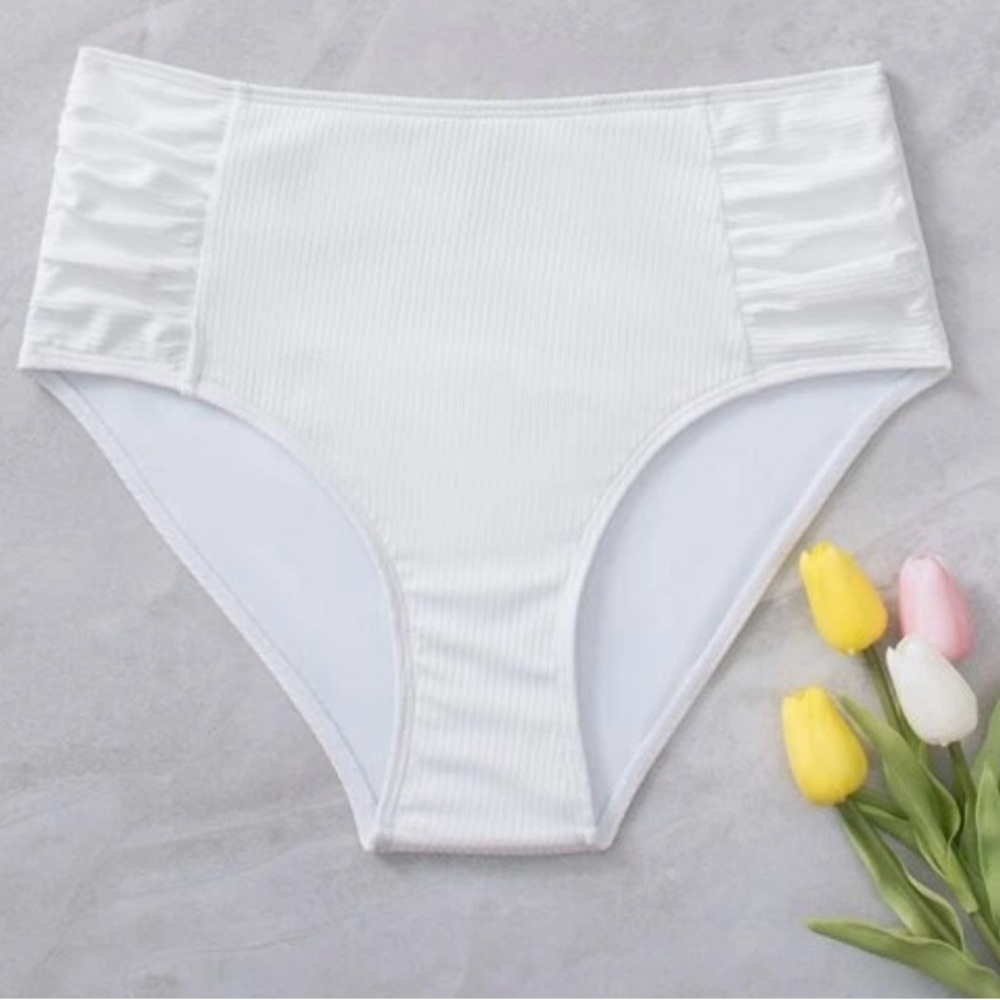 Small white high waisted SHEIN bikini bottoms